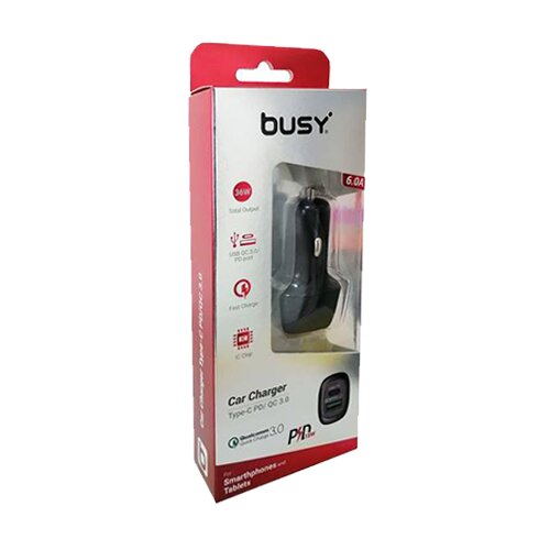 Busy usb punjač za auto qual com+pd crni Cene