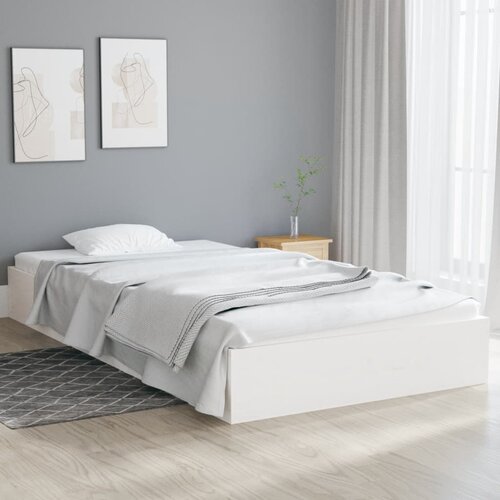  Okvir za krevet od masivnog drva bijeli 100 x 200 cm Slike