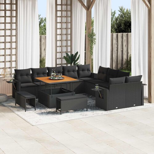  Sjedeća garnitura za vrt 13 kom. Crna poliratan 100 x 100 x 71 cm Slike
