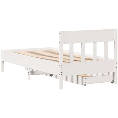 vidaXL Okvir kreveta bez madraca bijeli 90 x 200 cm masivna borovina Cijene
