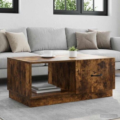  Kava Stol Dimljeni hrast 90 x 50 x 37 cm Konstruirano drvo Slike
