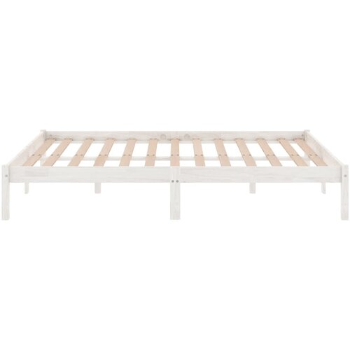  Okvir za krevet od masivne borovine bijeli 140 x 190 cm Slike