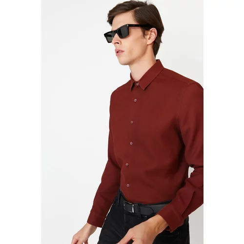 Trendyol Shirt - Burgundy - Slim fit