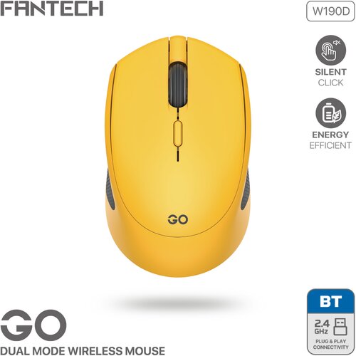 Fantech Kancelarijski Wireless miš W190 zuti Cene