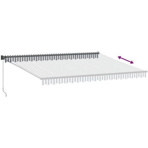 Tenda na uvlačenje antracit-bijela 4 5x3 m tkanina i aluminij Slike