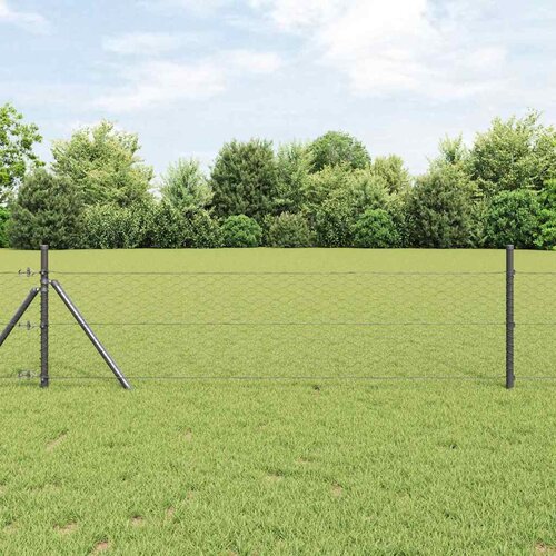  Heksagonalna ograda 0,6 x 50 m PVC Siva Slike