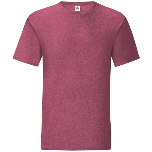 Fruit Of The Loom Burgundy men&amp;#039;s t-shirt in combed cotton Iconic with sleeve Slike