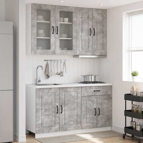  Kuhinjska jedinica KALMAR 4 pcs Betonska siva Konstruirano drvo Cene