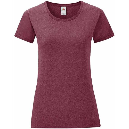 Fruit Of The Loom Iconic Burgundy Women's T-shirt in combed cotton Cene