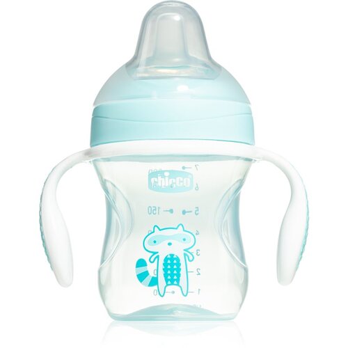 Chicco Transition Cup &amp;scaron;alica za učenje pijenja s ručkama 4m+ Blue 200 ml Slike