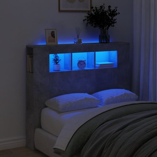  LED uzglavlje siva boja betona 120x18,5x103,5 cm Cene