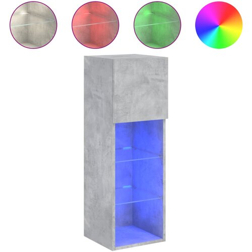 Maison Chic TV omarica - TV stojalo - Televizijska omarica z LED lučkami betonsko siva 30,5x30x90 cm, (21700386) Cene
