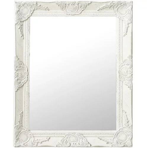  stensko ogledalo v baročnem stilu 50x60 cm belo