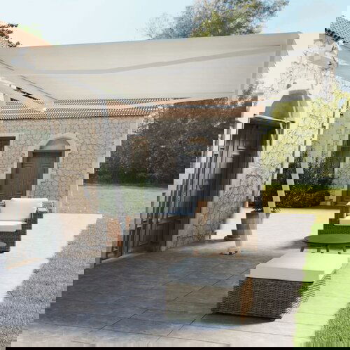 vidaXL prostostoječa avtomatska tenda 450x350 cm krem Cene