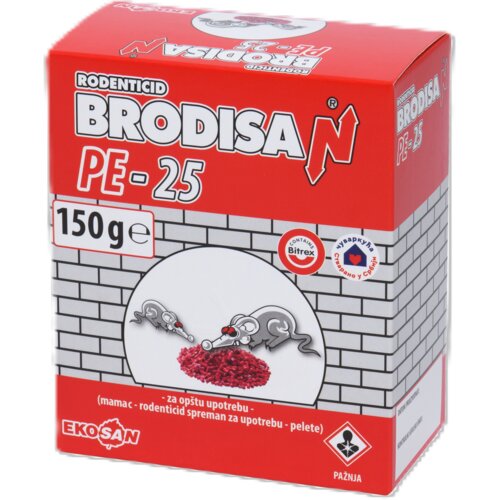 BRODISAN Mamac za mi&amp;scaron;eve i pacove, pelete crvene PE-25 150 g Slike