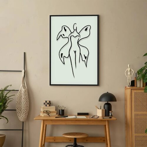  Slika - Butterfly Woman (1 Part) Vertical 40x60 U crnom drvenom okviru Slike