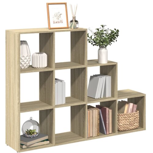 VidaXL Pregrada s knjižno omaro 3-nad. sonoma hrast 137,5x29x103,5cm Slike