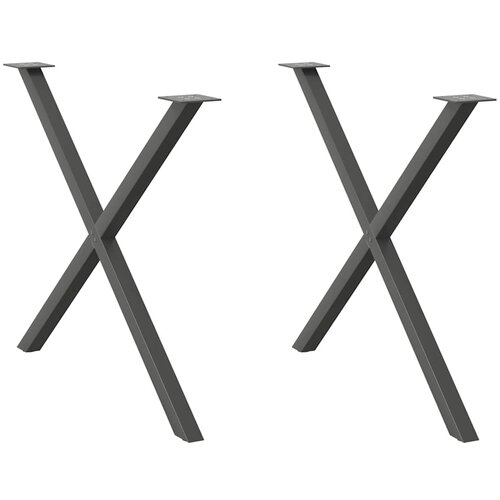 VidaXL noge za jedilno mizo x-oblika 2 kosa antracit 90x(72-73) cm Slike