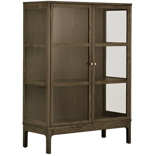 House Nordic Tamno smeđa vitrina u dekoru hrasta 90x126x40 cm Zamora &amp;ndash; Slike