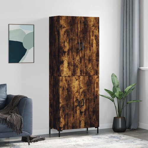 vidaXL Visoka komoda dimljeni hrast 69 5x34x180 cm konstruiranog drva Cijene