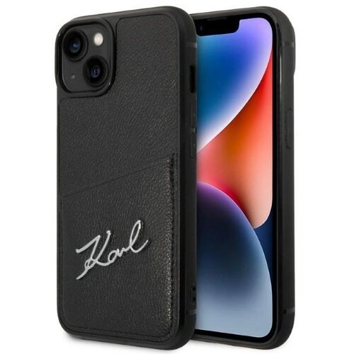 Karl Lagerfeld OVITEK ZA KARTICO S PODPISOM ZA IPHONE 14 PLUS ČRN, (21898123) Cene