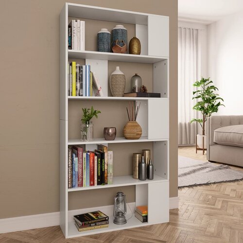 VidaXL Ormarić za knjige / sobna pregrada bijeli 80x24x159 cm iverica Slike