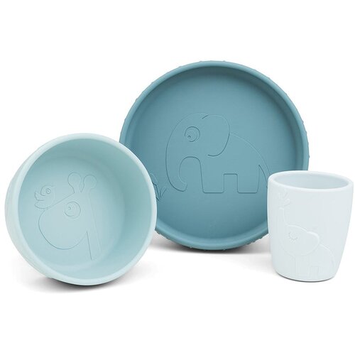 Done By Deer silikonski set za jelo stick&stay deer friends blue Cene