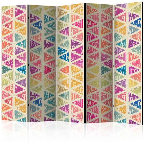  Paravan u 5 dijelova - Letters nad Triangles II [Room Dividers] 225x172