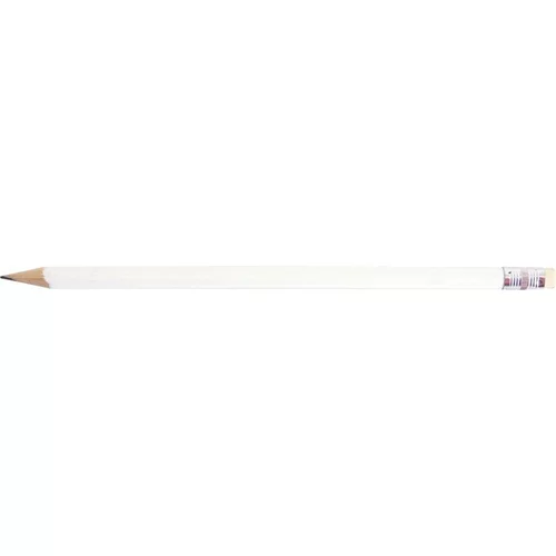  Grafitni svinčnik z radirko, bel