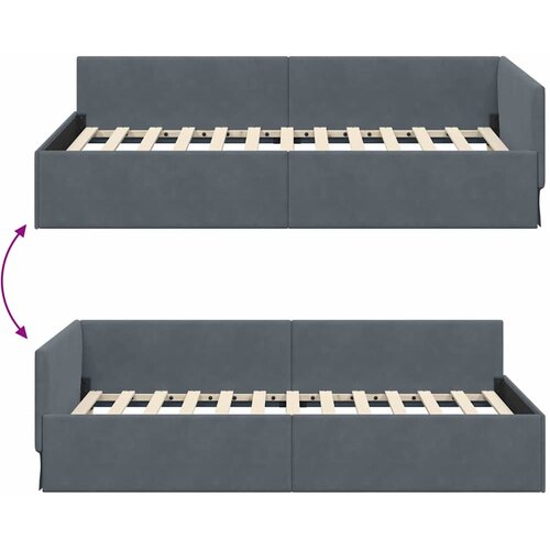  Kutni okvir kreveta Tamno siva 90 cm x 190 cm Bar&amp;scaron;un Slike
