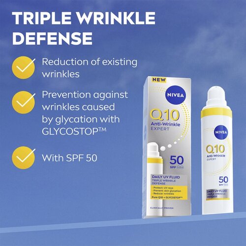 Nivea Q10 Anti-Wrinkle ultra lahek fluid SPF 50 40 ml Slike