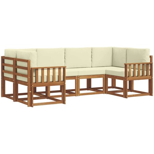  Set vanjskih sofa 6 kom. Prirodna i krem Smeđa 245 x 128,5 x 73 cm Slike