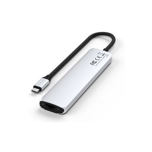 Satechi 7-in-1 USB-C Slim Multiport Adapter with Ethernet - Silver Cene