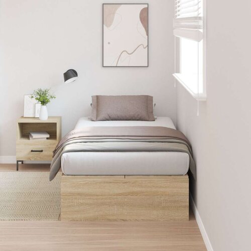  Postelja z prostorom za shranjevanje Sonoma hrast 90x200 cm, (22051412) Slike