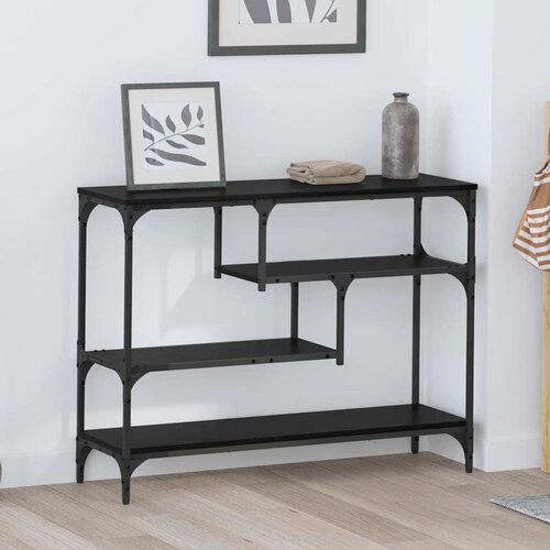 vidaXL Konzolna miza Črni hrast 100 x 30 x 75 cm Konstruiran les Cene