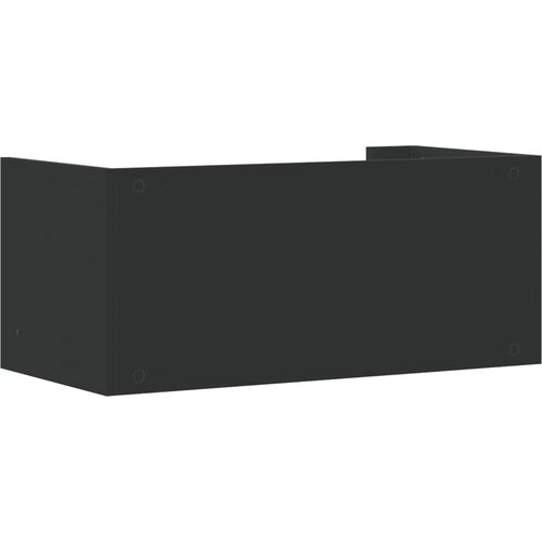 Zidna polica crna 70,5 x 35 x 30,5 cm od konstruiranog drva Slike
