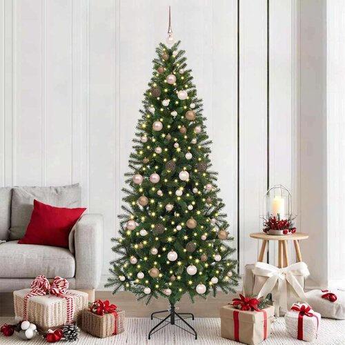 vidaXL Umestno božično drevo med 300 LED Zelena 210 cm PE in PVC Cene