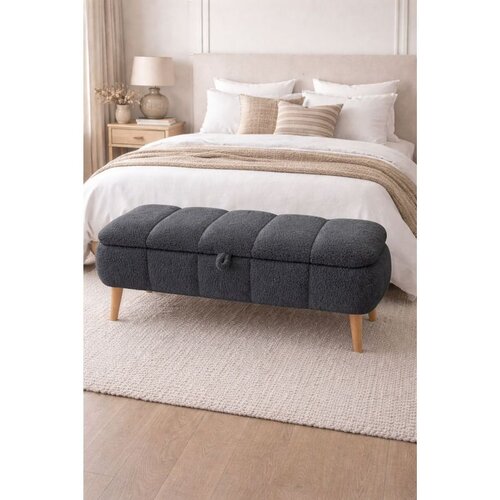 Hanah home Sara tapacirana klupa s prostorom za odlaganje 90 &amp;times; 45 &amp;times; 35 cm, antracit Slike