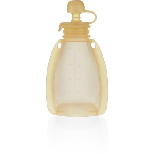 Zopa Silicone Refillable Baby Food Pouch vrečka za hrano 0 m+ Transparent Yellow 120 ml Slike