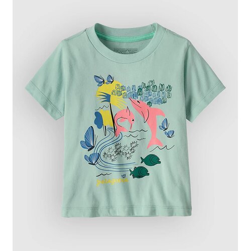 Patagonia Graphic Kids T-shirt pink dolphins / thin ice Cene