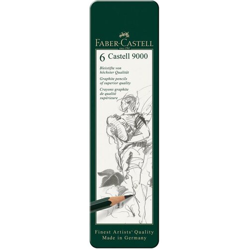 Faber-Castell Faber-Castell: Castell 9000 grafitna olovka set od 6 komada u metalnoj kutiji Cene