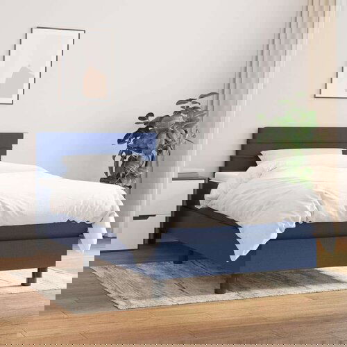  Krevet s oprugama i madracem plavi 100 x 200 cm od tkanine Cene