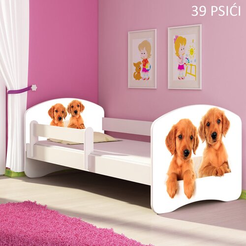  Dječji krevet ACMA s motivom, bočna bijela 160x80 cm 39 Psići Cijene