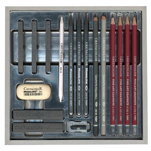  Umjetnički set Cretacolor SILVER BOX u drvenoj kutiji 17-dij. Cene