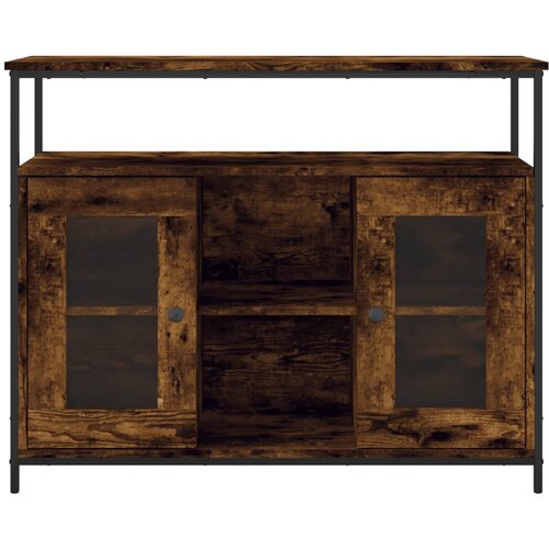  Komoda boja dimljenog hrasta 100x35x80 cm konstruirano drvo Slike