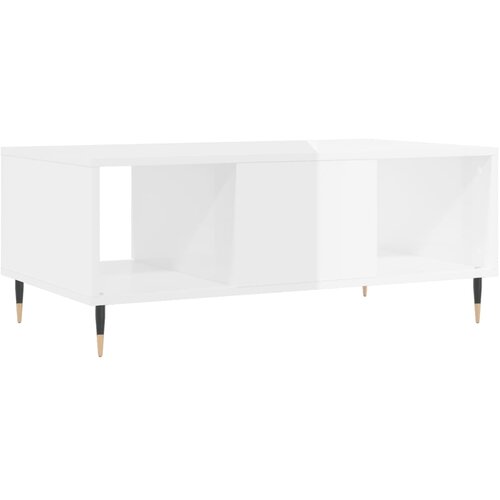 Stolić za kavu sjajni bijeli 90x50x36,5 cm konstruirano drvo Slike