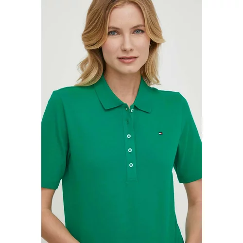 Tommy Hilfiger Kratka majica ženski, zelena barva