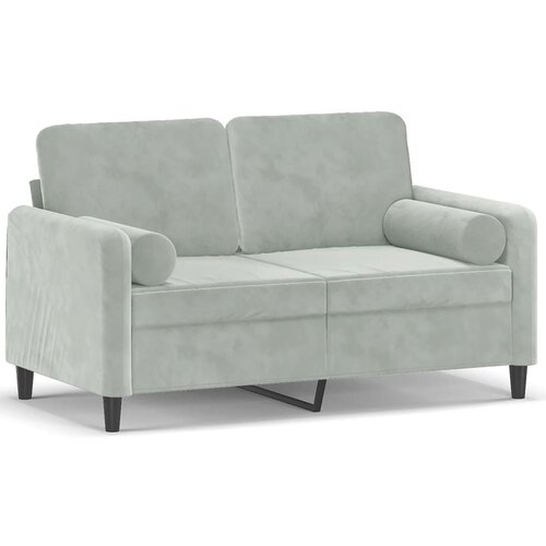 Maison Chic kavč - Sofa - Kanape dvosed z okrasnimi blazinami svetlo siv 120 cm žamet, (21727553) Cene