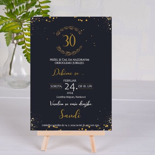  Vabila za Abrahama - črno z zlato &scaron;tevilko, personalizirano ABR 506-04 Cene