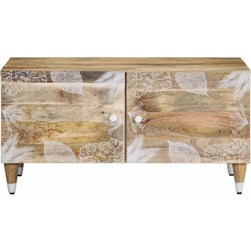 Maison Chic Klubska mizica - kavna mizica - Nizka mizica 80x50x40 cm trden mangov les, (21754844) Cene